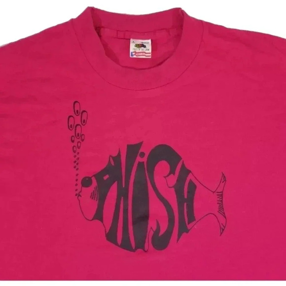PHISH Vintage 1990s Single Stitch Fruit of the Loom Tag Magenta T-Shirt Adult L - Picture 4 of 9